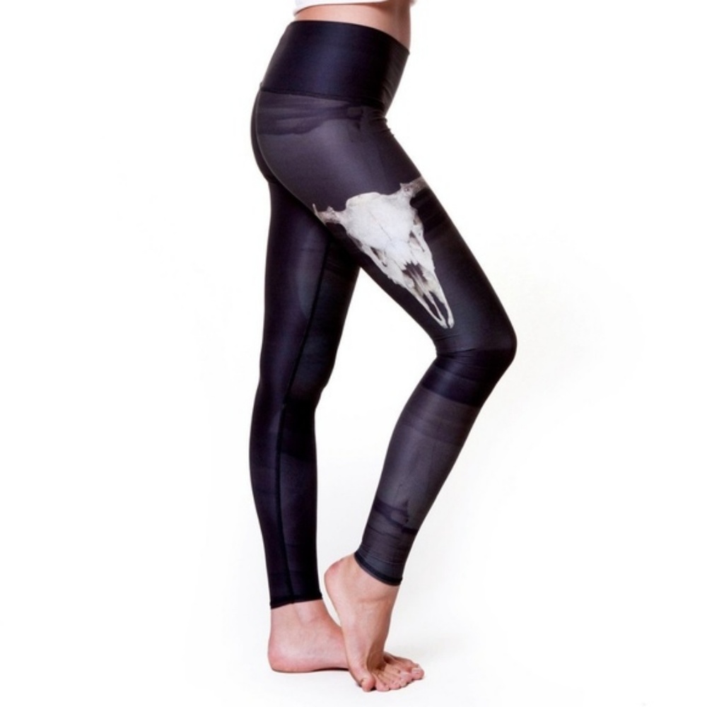 Teeki Deer Medicine Hot Yoga Leggings Skull Longho